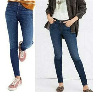 NWT Madewell 9 Inch Mid Rise Blue Skinny Ankle Jeans size 24